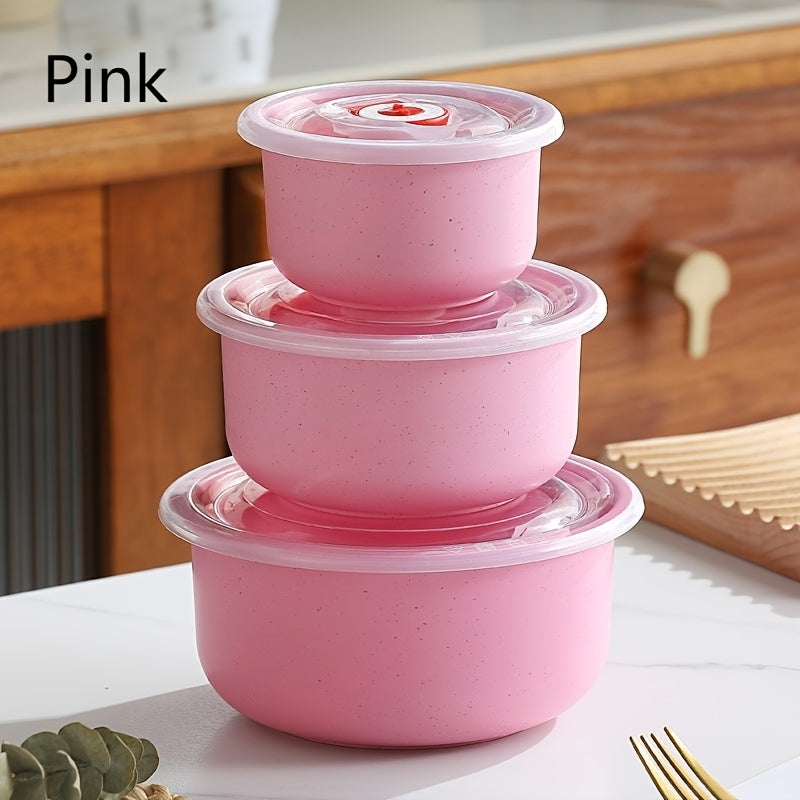 Refrigerator Storage Containers Set 3-4 Piece Large Capacity Airtight Stackable Food Storage Boxes Fresh Keeping Fruit Vegetable Meat Egg Dumpling Kitchen Organizer Purple Green Pink Blue Beige