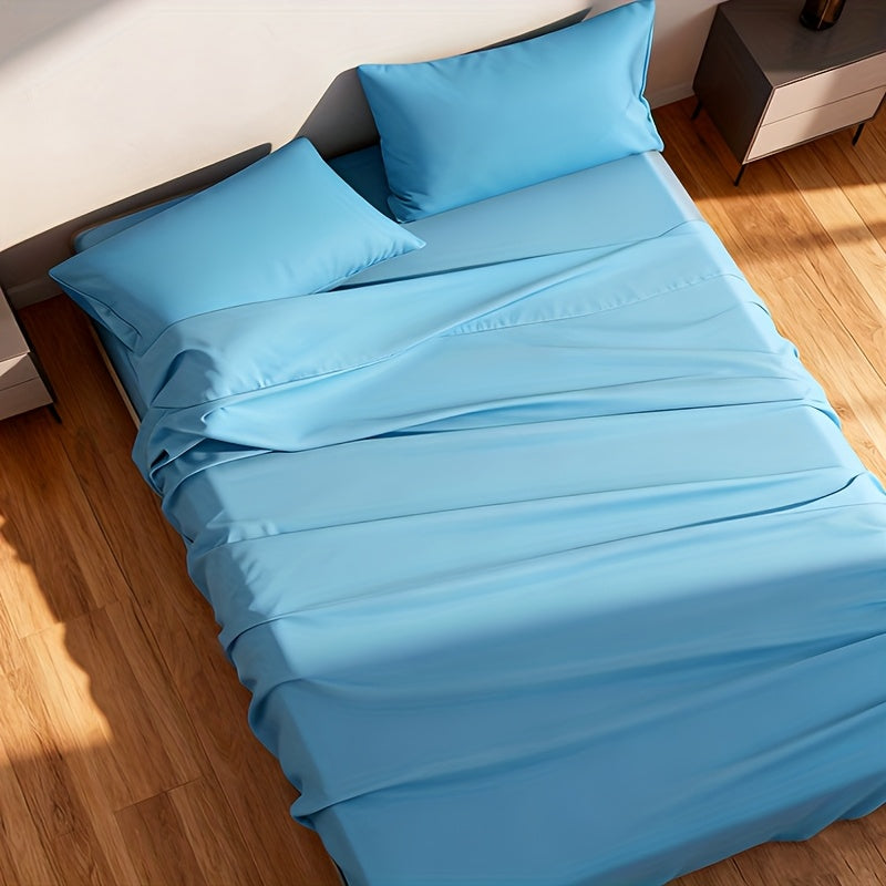 Bed Sheets Set Extra Deep Pocket 500 Thread Count, 3/4 Piece 18 Inch Deep Pocket Fitted Sheet Soft Brushed Microfiber Hotel Luxury Bedding, Wrinkle Free Breathable Bed Sheet Twin Full Queen King