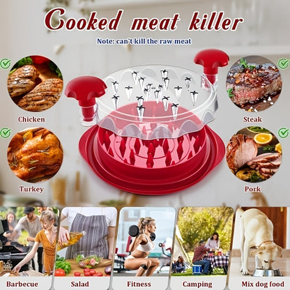 Chicken Shredder Tool Twist – Large Visible Meat Shredder with Transparent Lid, Anti-Slip Base & Cleaning Brush, Effortless Chicken Breast Chopper for Pork, Beef & Vegetables