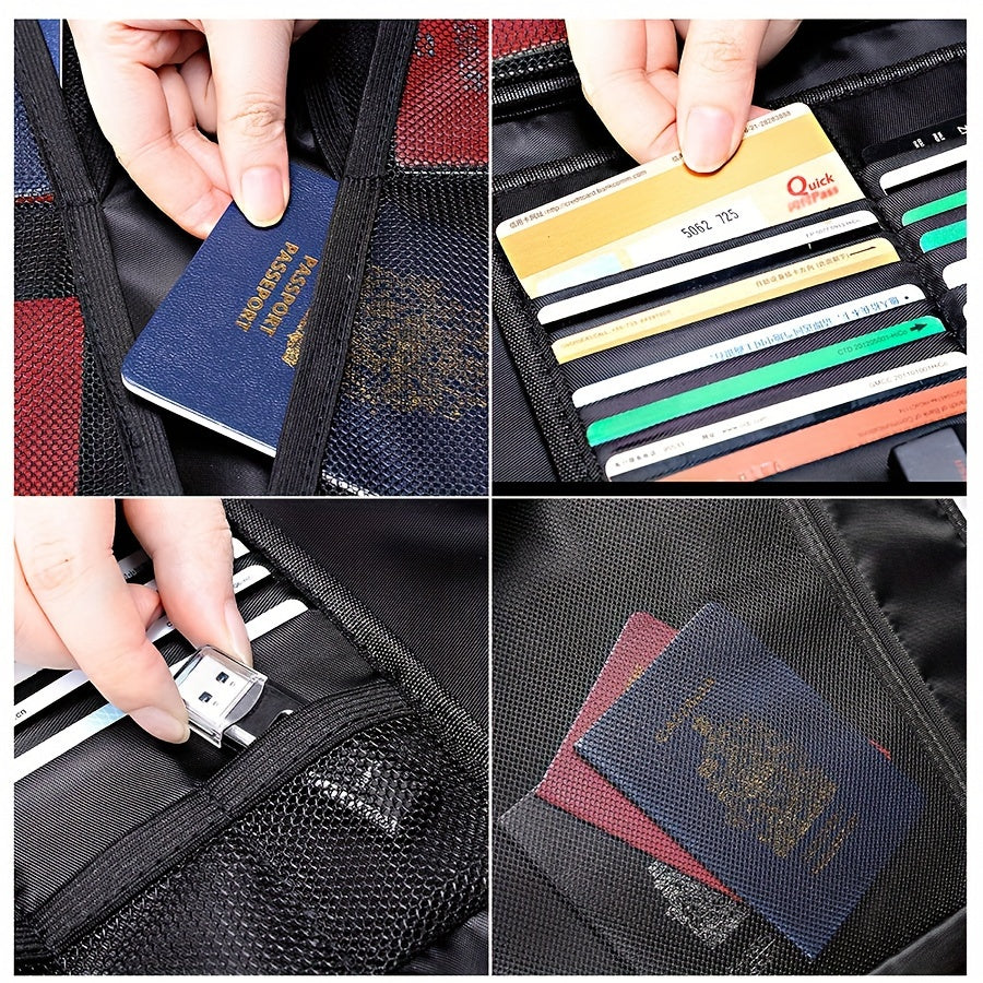 Document Organizer Bag with Combination Lock – Portable Multi-Compartment File Storage Bag for Home, Office & Travel, Secure Storage for Documents, Cards & Gadgets