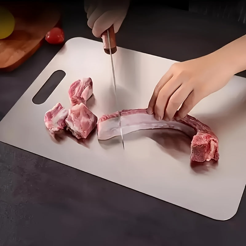Stainless Steel Cutting Board Set of 3 - Rust-Resistant BPA-Free Dishwasher Safe Kitchen Prep Boards, Antibacterial Metal Chopping Board Set Small Medium Large for Meat Vegetables Fruits
