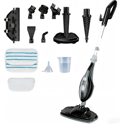 Steam Mop 10-in-1 1300W Detachable Handheld Floor Cleaning Machine – Multi-Surface Steam Cleaner for Hardwood, Tile, Laminate & Carpet, 16Ft Cord, 2 Washable Pads, Upright & Handheld 2-in-1