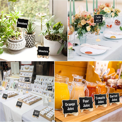 Mini Chalkboard Signs with Easel Stand 20 Pack Reusable Table Number Food Labels for Wedding Birthday Party Buffet Christmas Halloween Event Decoration