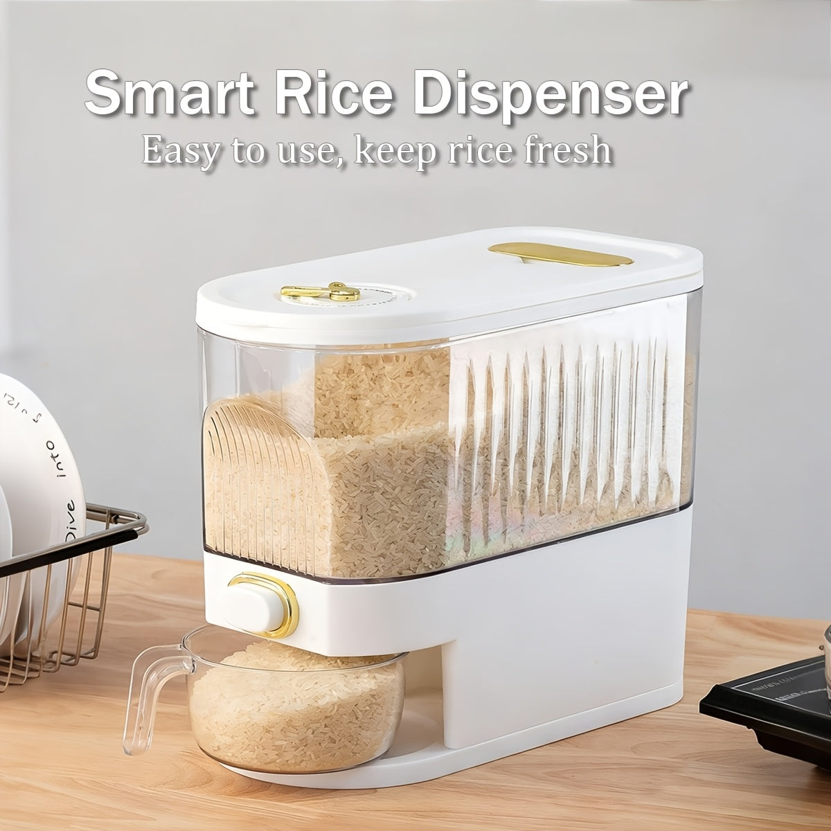 Large Capacity Airtight Food Storage Container with Lid – BPA Free Sealed Grain Bucket for Rice, Flour, Nuts & Dry Goods, Moisture & Insect Proof Kitchen Pantry Organizer, 11 lbs & 22 lbs