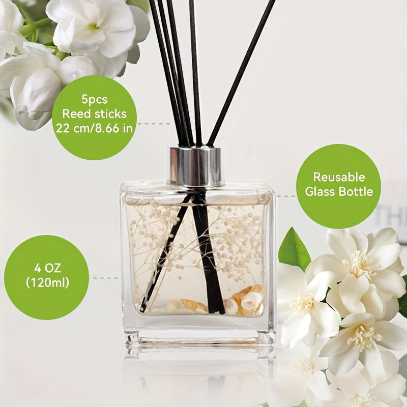 Reed Diffuser Set 4oz - Home Fragrance Aromatherapy Sticks for Bedroom Living Room Bathroom Office, Long Lasting Scent, Air Freshener Decor Gift
