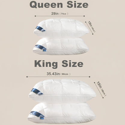 Bed Pillows for Sleeping Set of 2 - Luxury Hotel Quality Down Alternative Pillows, Cooling Breathable Neck Support Pillow for Side, Back & Stomach Sleepers, Soft Fluffy, Queen King Size, Multiple Colors