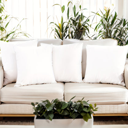 Square Pillow Inserts Hypoallergenic Cushion Filling 1/2/4 Pack – White Fiber Fill Throw Pillow Inserts for Sofa Bed Patio, Fluffy & Soft for Living Room Bedroom Office Outdoor Decor