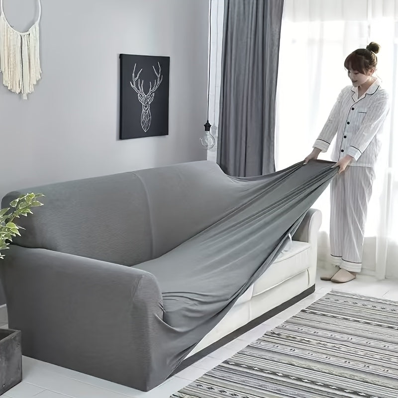 Sofa Cover Elastic Non-Slip Stretch Couch Slipcover for 1 2 3 4 Seater – Cat Scratch Resistant, Breathable Fabric, Fits Living Room, Bedroom & Office – Grey, Black, Red, Navy, Coffee