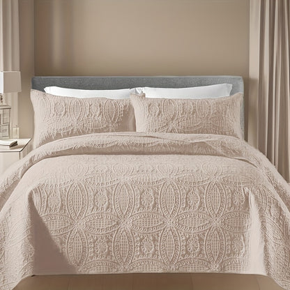 Quilt Set 3 Piece Soft Lightweight Bedding Set with 2 Pillowcases, Thin Comforter Set for Bedroom Guest Room Full Queen King, 10 Colors Washable Bed Quilt Cover Set
