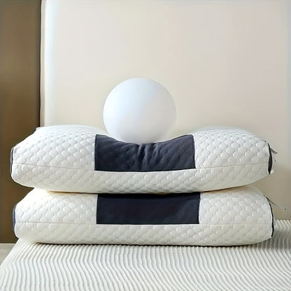 Neck Support Pillow Ergonomic Soft Massage Set of 2 or 4 – Deep Sleep Cervical Pillow with Removable Washable Cover, Shape-Retaining High-Quality Fill for Back Side Stomach Sleepers, Dorm & Home