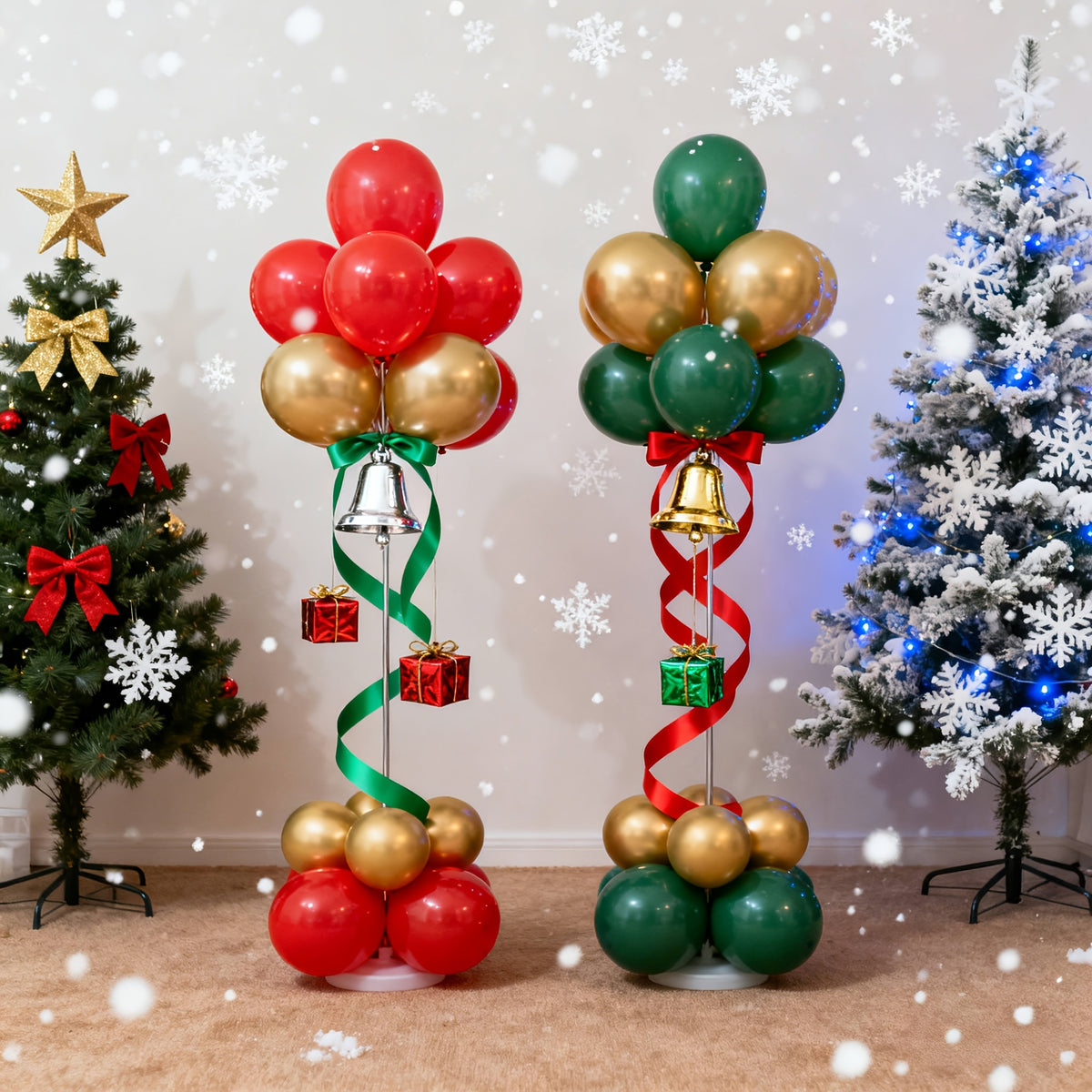 Balloon Column Stand Kit Set of 2 - 7Ft Adjustable Metal Telescopic Pillar Balloon Arch Stand for Birthday Party, Wedding, Graduation, Halloween & Christmas Decorations