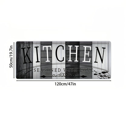 Kitchen Mat Printed Absorbent Non-Slip Durable Floor Mat for Kitchen Door Hallway Entryway Laundry Room, Modern Decorative Kitchen Rug Carpet Mat Easy to Clean