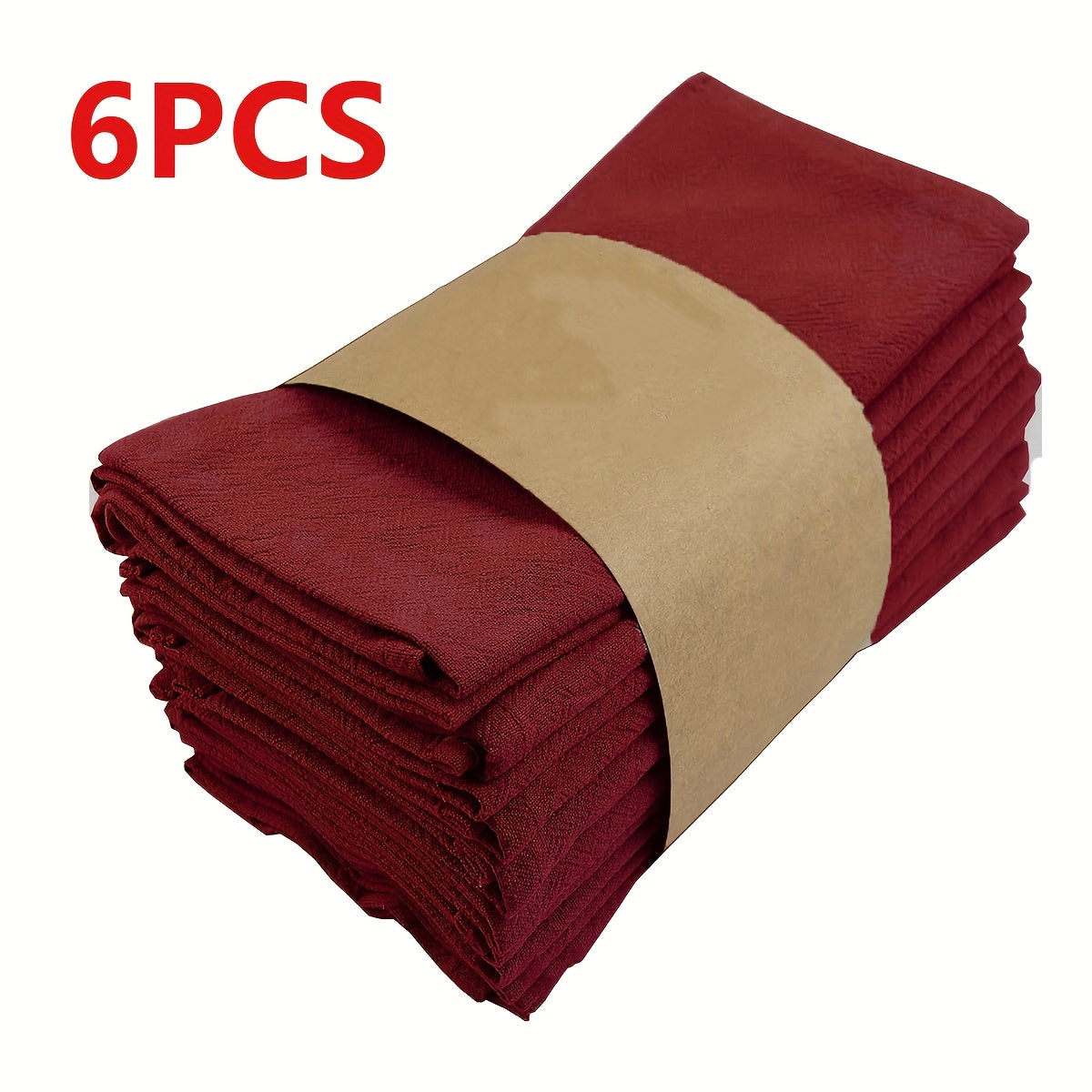 Cloth Napkins Set of 6 or 12 Solid Color Pleated Texture 16x16 Inch Washable Reusable Fabric Napkins for Wedding Dinner Party Banquet Restaurant Kitchen Table Decor