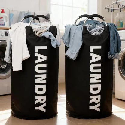 Extra Large Foldable Laundry Basket Set 95L/25 Gal – 2-Pack Thickened Waterproof Oxford Cloth Tall Storage Baskets for Bedroom, Bathroom, Dorm & Closet Organization, Multiple Colors