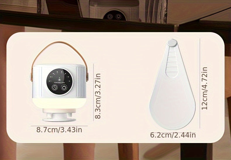 Portable Tent Fan with Remote Control & Triangular Stand – USB Rechargeable Camping Fan with Hanging Hook, Aromatherapy Function, 3 Speeds, Emergency Survival Fan for Canopy Tent, Outdoor & Bedroom