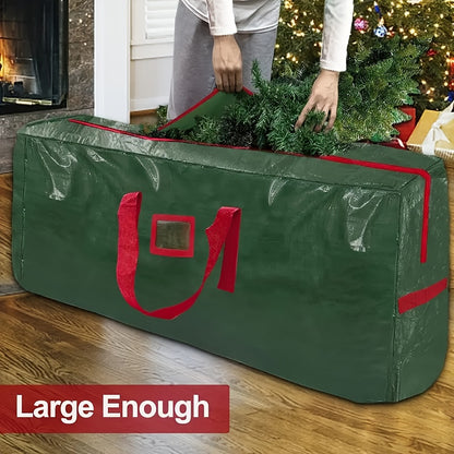 Christmas Tree Storage Bag PVC Extra Large – Fits Trees Up to 7.5 Feet, Durable Waterproof Material with Double Zippers & Strong Handles, Xmas Holiday Tree Organizer, Red