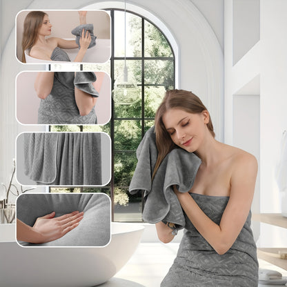 700GSM Bath Towel Set 8 Pack – Ultra-Soft Thick Extra Large Highly Absorbent Quick Dry Towels, Includes 2 Oversized Bath Towels, 2 Hand Towels & 4 Washcloths for Bathroom, Hotel, Gym & Spa