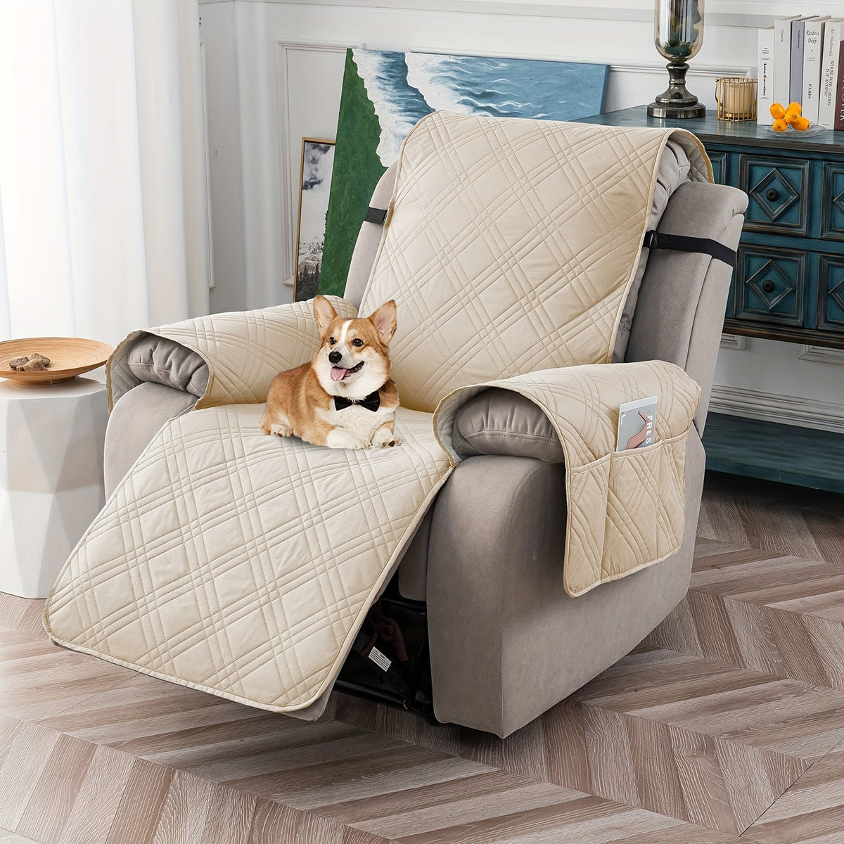 Waterproof Recliner Chair Cover Non-Slip with Pocket & Pet Scratch Protection – Washable Sofa Slipcover Furniture Protector for Living Room, Bedroom, Multi-Color Options