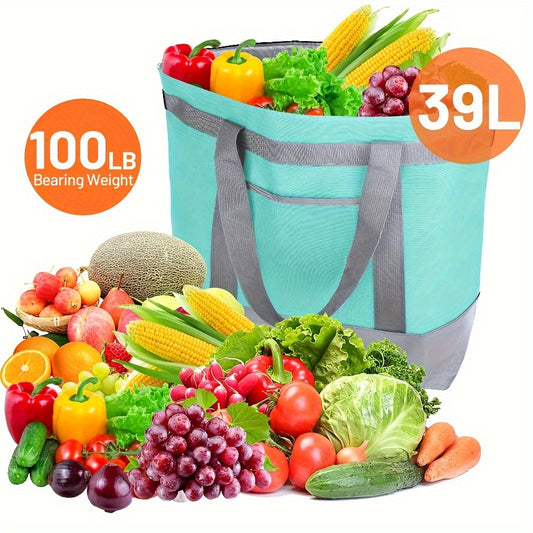 Insulated Reusable Grocery Tote Bag XXLarge 10.3 Gal Cooler Bag for Women Men – Food Delivery Bag Keep Food Cold Warm for Shopping Travel Beach Picnic Doordash