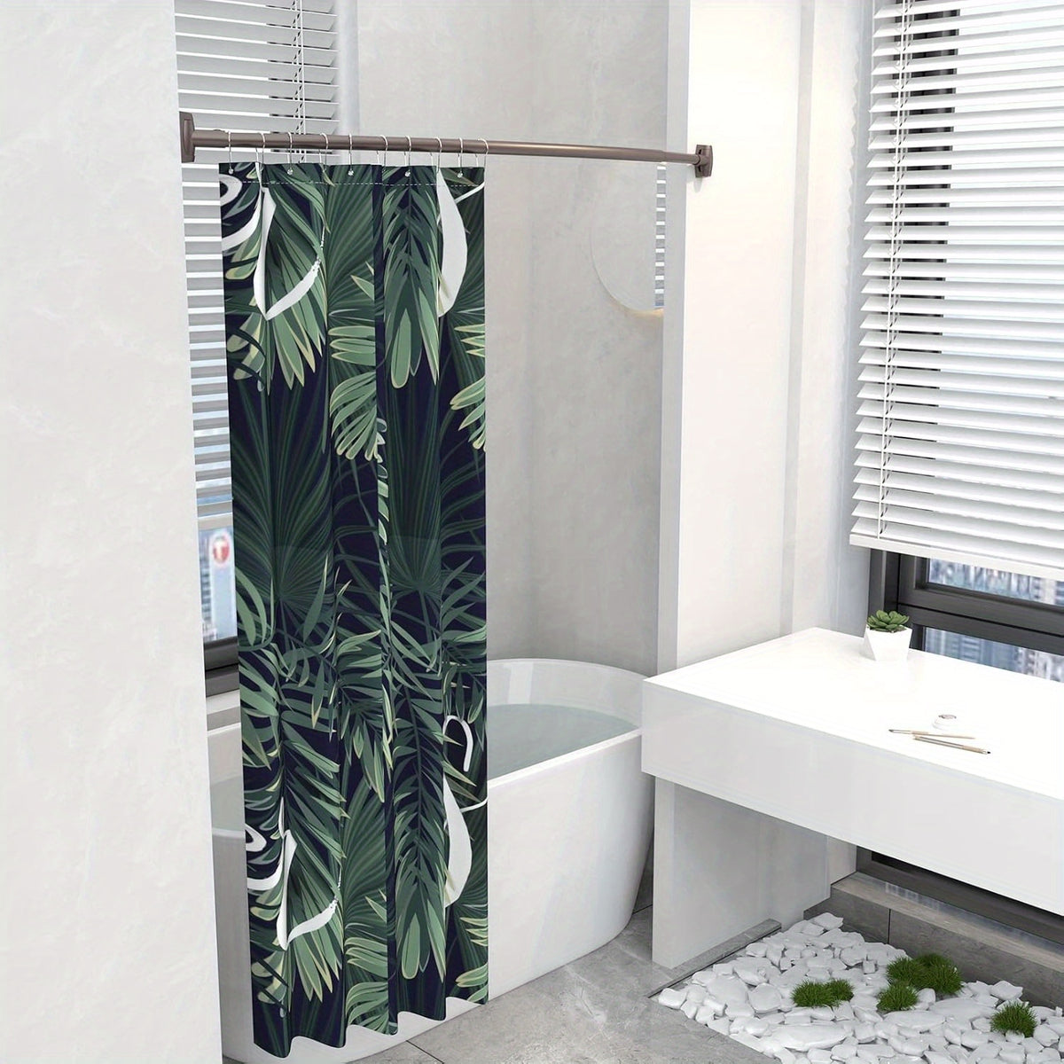 Curved Shower Curtain Rod Adjustable 43-72 Inch Rustproof Aluminum Tension Spring No Drill Extra Space Bathroom Bathtub Stall Rod Black Bronze Brushed Nickel Chrome