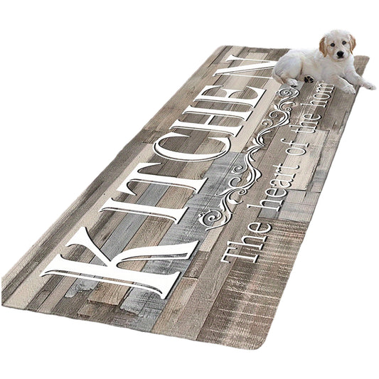 Non-Slip Kitchen Floor Mat with Thick Sponge Filling, 2D Print Anti-Fatigue Cushioned Rug for Kitchen Bathroom Laundry Room Entryway Corridor, Easy to Clean, Multiple Sizes Available