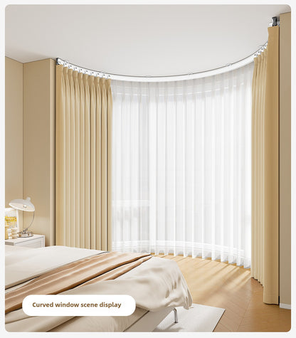 Flexible Curtain Rail Track Ceiling Mount, Bendable PVC Curtain Rod for Bay Window Bathroom Curved Walls, Easy Trim to Fit, White Glossy Finish, Modern Home Decor Curtain Accessories, No Tools Needed