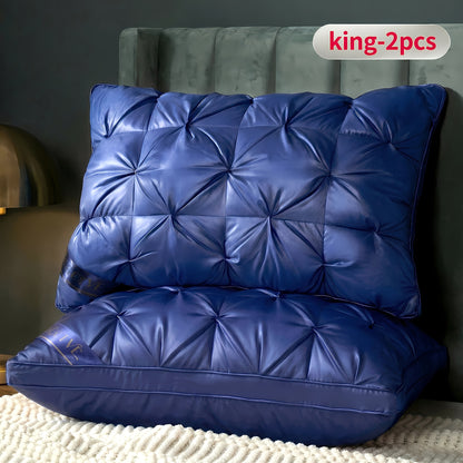 Bed Pillows 2 Pack Hotel Quality Queen King Size, Fluffy Neck Support Sleeping Pillow Set, Cooling Breathable Polyester Fill, Low-Allergen Soft Pillow for Side Back Stomach Sleepers, 6 Colors