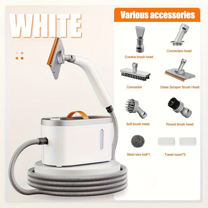 Handheld Steam Cleaner, 4.4 Bar High-Pressure Fast Heating with 6 Multifunctional Nozzles, 47oz Large Capacity, Dual Safety Protection, Portable Steam Mop for Kitchen Bathroom Floor Sofa Car & Appliances