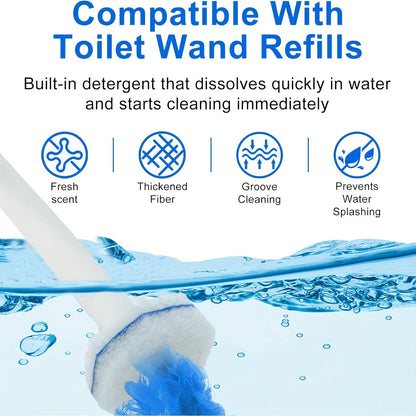Disposable Toilet Wand Refills Compatible with Clorox Scrubbing Bubbles Wand System, Microfiber Toilet Bowl Brush Replacement Heads for Deep Cleaning, 40 or 80 Count Pack