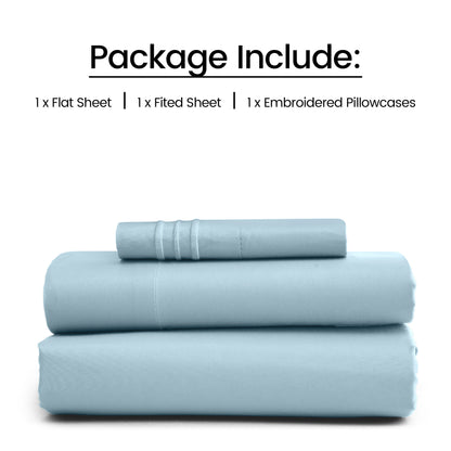 1800 Series Bed Sheets Set 4 Pieces – Brushed Microfiber Deep Pocket Sheet Set with Pillowcases, Cooling & Breathable Bedding for All Seasons, Fade Resistant, Fits Mattresses Up to 16 Inches