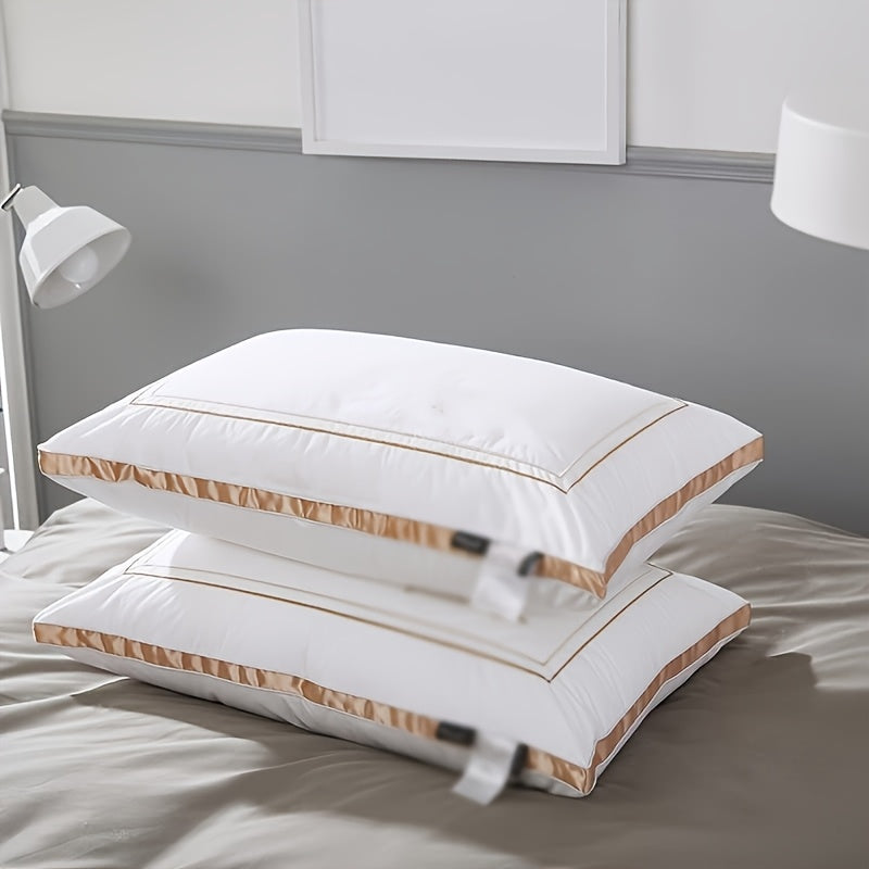 Gusseted Down Alternative Bed Pillows 2 or 4 Pack Standard Queen King Size Supportive Breathable Hotel Luxury Sleep Pillow for Side Stomach Back Sleepers Multiple Colors
