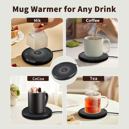 Electric Mug Warmer with Temperature Control - Fast Heating Coffee Cup Warmer for Desk, 110V US Plug Beverage Heater for Coffee, Milk, Tea, Candle Wax, Perfect Gift for Coffee Lovers