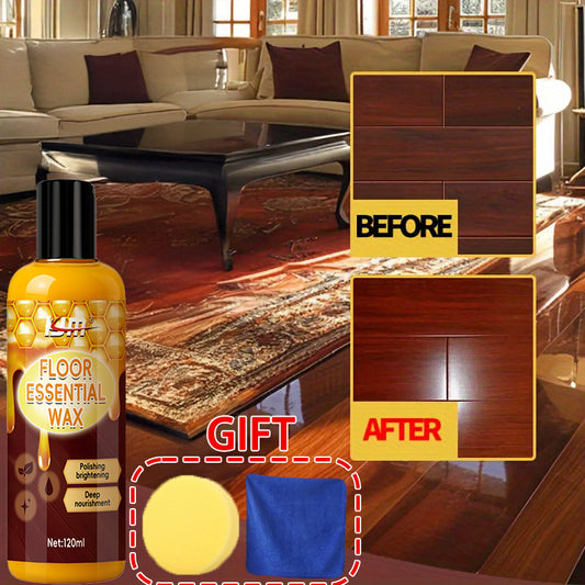 Natural Beeswax Wood Polish & Restoration Cream 3-Pack – Wood Furniture Wax for Scratches, Floors, Countertops & Doors, Includes Sponge & Towel, Long-Lasting Fragrance