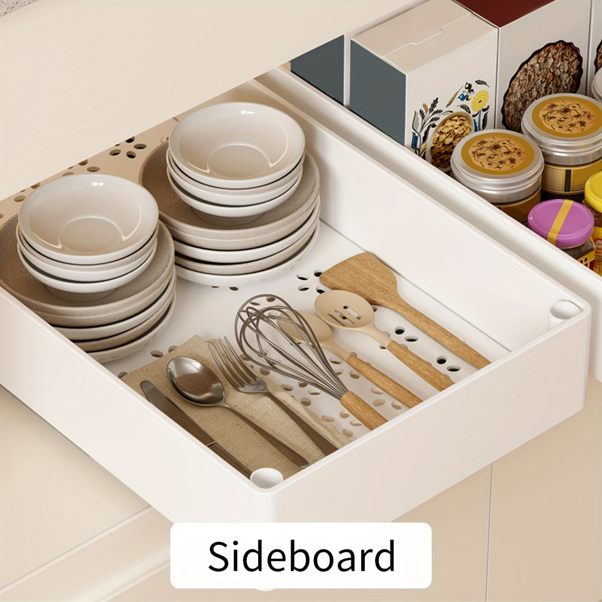 Slide-Out Cabinet Organizer 2 Pack, No-Drill Pull Out Shelf for Kitchen Pantry Bathroom, Retractable Under Sink Storage Rack, Removable Sliding Bin Drawer Organizer for Cabinets