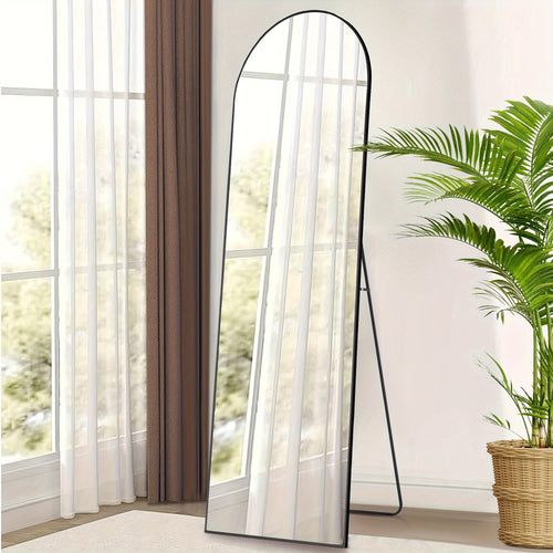 Arched Full Length Mirror | Full Body Standing, Leaning & Wall-Mounted Mirror | Modern Tall Floor Mirror for Living Room, Bedroom & Dressing Room