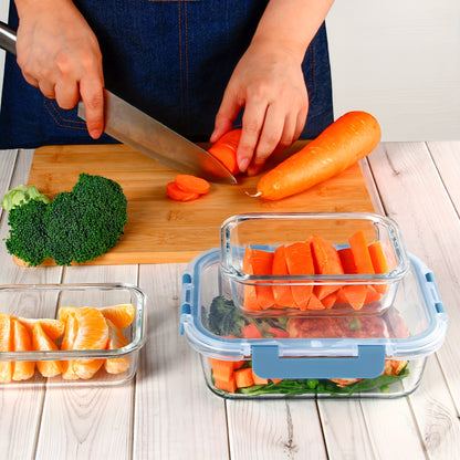 Glass Food Storage Containers 24 Piece Set – Borosilicate Glass Meal Prep Containers with Airtight Lids, Microwave & Dishwasher Safe, Multi-Size for Kitchen Food Storage, Lunch & Leftovers