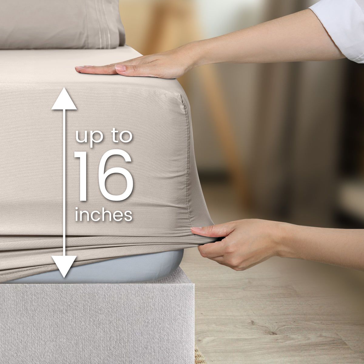 1800 Series Bed Sheets Set 4 Pieces – Brushed Microfiber Deep Pocket Sheet Set with Pillowcases, Cooling & Breathable Bedding for All Seasons, Fade Resistant, Fits Mattresses Up to 16 Inches