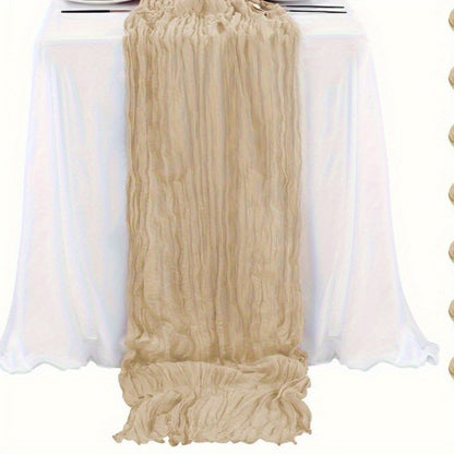 Cheesecloth Table Runner 21.7x120 Inch Sheer Gauze Boho Table Decor for Wedding Reception Bridal Shower Birthday Party Graduation Outdoor Events – Rustic Rectangular Runner in 15 Colors