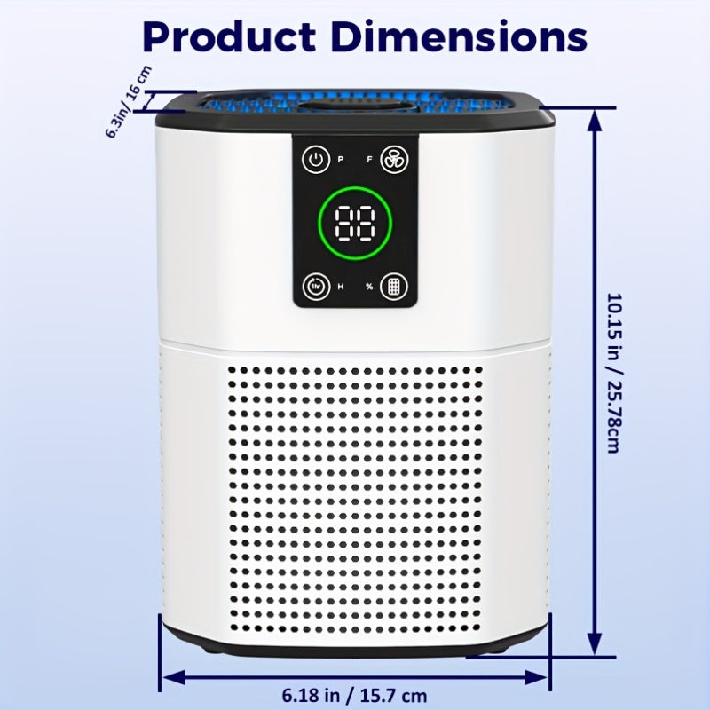 Air Purifier for Home | ULPA Filter for Pets, Dust, Odor & Smoke | Quiet Sleep Mode Desktop Air Cleaner for Bedroom, Office & Living Room | White & Black