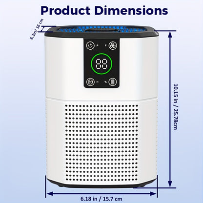Air Purifier for Home | ULPA Filter for Pets, Dust, Odor & Smoke | Quiet Sleep Mode Desktop Air Cleaner for Bedroom, Office & Living Room | White & Black