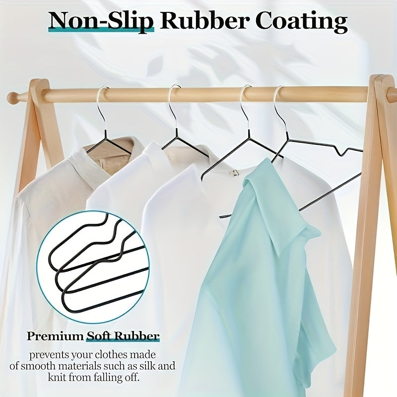 Heavy Duty Metal Clothes Hangers Non-Slip Bulk Set 30/50/100 Pack – High Manganese Steel Coat Hangers Thickened Waterproof Rust-Proof, Space Saving Closet Organizer for Home & Commercial Use