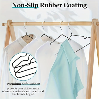 Heavy Duty Metal Clothes Hangers Non-Slip Bulk Set 30/50/100 Pack – High Manganese Steel Coat Hangers Thickened Waterproof Rust-Proof, Space Saving Closet Organizer for Home & Commercial Use