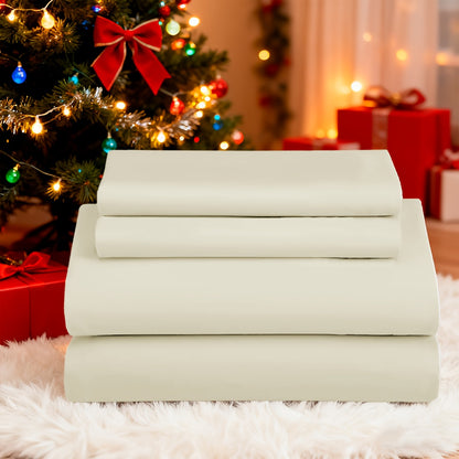 Bed Sheets Set Extra Deep Pocket 500 Thread Count, 3/4 Piece 18 Inch Deep Pocket Fitted Sheet Soft Brushed Microfiber Hotel Luxury Bedding, Wrinkle Free Breathable Bed Sheet Twin Full Queen King
