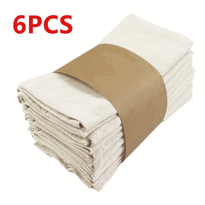 Cloth Napkins Set of 6 or 12 Solid Color Pleated Texture 16x16 Inch Washable Reusable Fabric Napkins for Wedding Dinner Party Banquet Restaurant Kitchen Table Decor