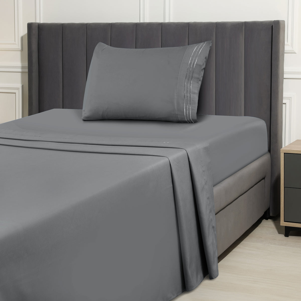 1800 Series Bed Sheets Set 4 Pieces – Brushed Microfiber Deep Pocket Sheet Set with Pillowcases, Cooling & Breathable Bedding for All Seasons, Fade Resistant, Fits Mattresses Up to 16 Inches