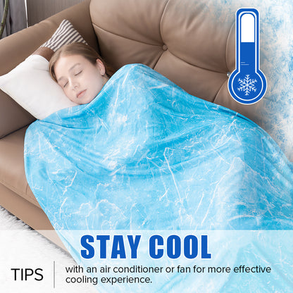Cooling Blanket for Hot Sleepers Double Layer Cool Touch Summer Throw Lightweight Breathable Blanket for Bed Couch Sofa RV Travel Warm Nights Multiple Colors Sizes 50x70 60x90 90x90 108x90