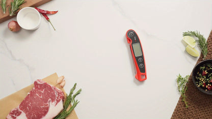 Instant Read Meat Thermometer with Motion Sensing – Digital Food Thermometer for Cooking, BBQ, Grill, Smoker, Candy & Oil, Fast 3-Second Read, Foldable Probe