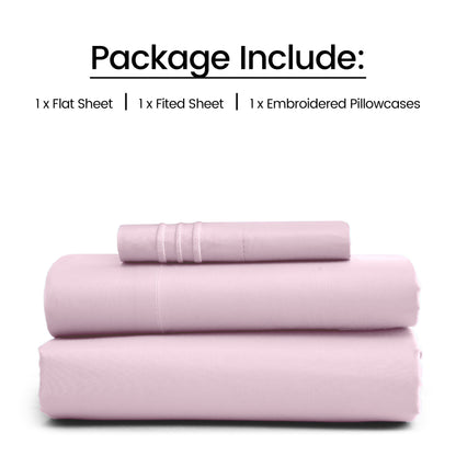 1800 Series Bed Sheets Set 4 Pieces – Brushed Microfiber Deep Pocket Sheet Set with Pillowcases, Cooling & Breathable Bedding for All Seasons, Fade Resistant, Fits Mattresses Up to 16 Inches