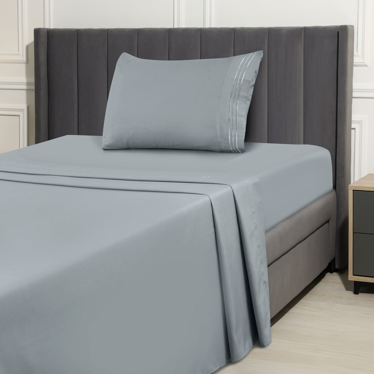 1800 Series Bed Sheets Set 4 Pieces – Brushed Microfiber Deep Pocket Sheet Set with Pillowcases, Cooling & Breathable Bedding for All Seasons, Fade Resistant, Fits Mattresses Up to 16 Inches