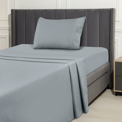 1800 Series Bed Sheets Set 4 Pieces – Brushed Microfiber Deep Pocket Sheet Set with Pillowcases, Cooling & Breathable Bedding for All Seasons, Fade Resistant, Fits Mattresses Up to 16 Inches